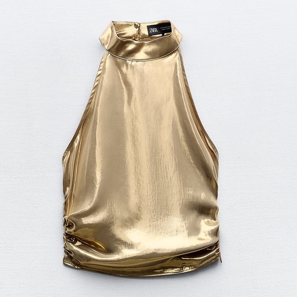20. Zara Gold Blouse - Picture 1 of 2